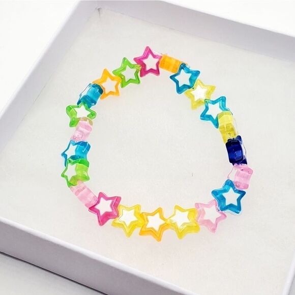 Children's Multi Colored Star Stretch Bracelet - Picture 2 of 6